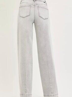 Risen Jeans High Rise Slouchy Jeans in Light Gray